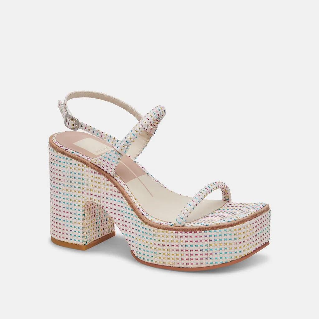 JODIE PRIDE HEELS PASTEL STRIPE RAFFIA– Dolce Vita 6915497099330