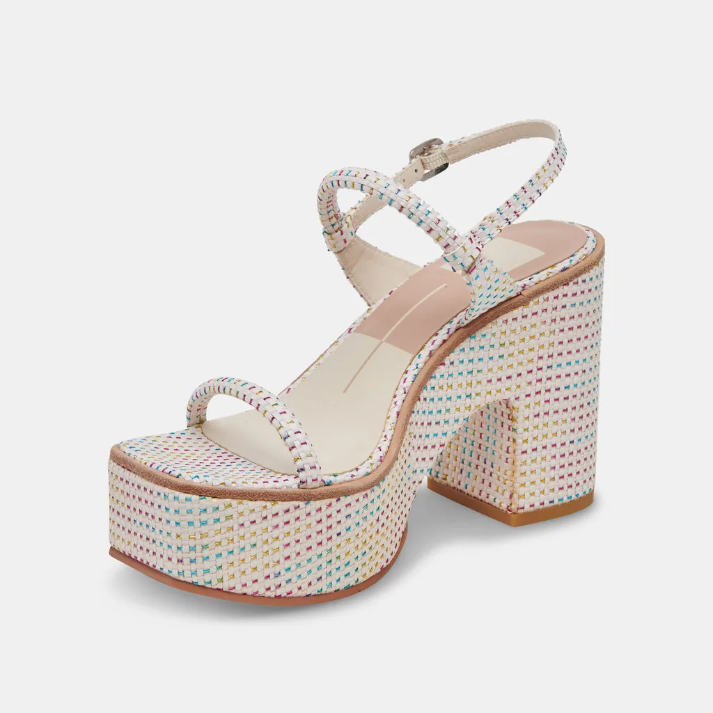 JODIE PRIDE HEELS PASTEL STRIPE RAFFIA– Dolce Vita 6915497099330