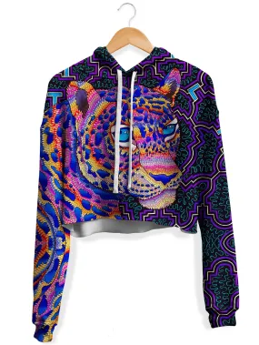 Jungle Jaguar Fleece Crop Hoodie