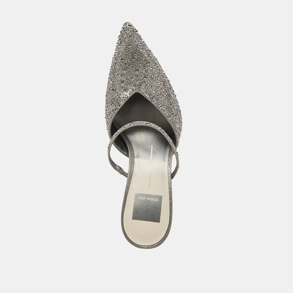 KANIKA CRYSTAL HEELS GUNMETAL FABRIC– Dolce Vita 6944472989762