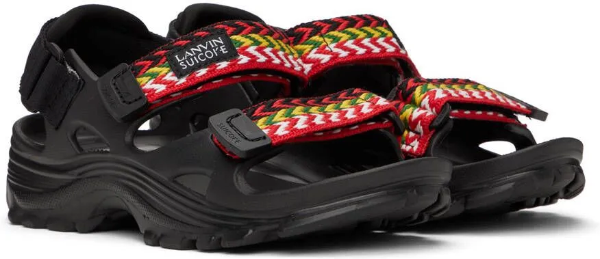 Lanvin Black Suicoke Edition Curb Laces Sandals