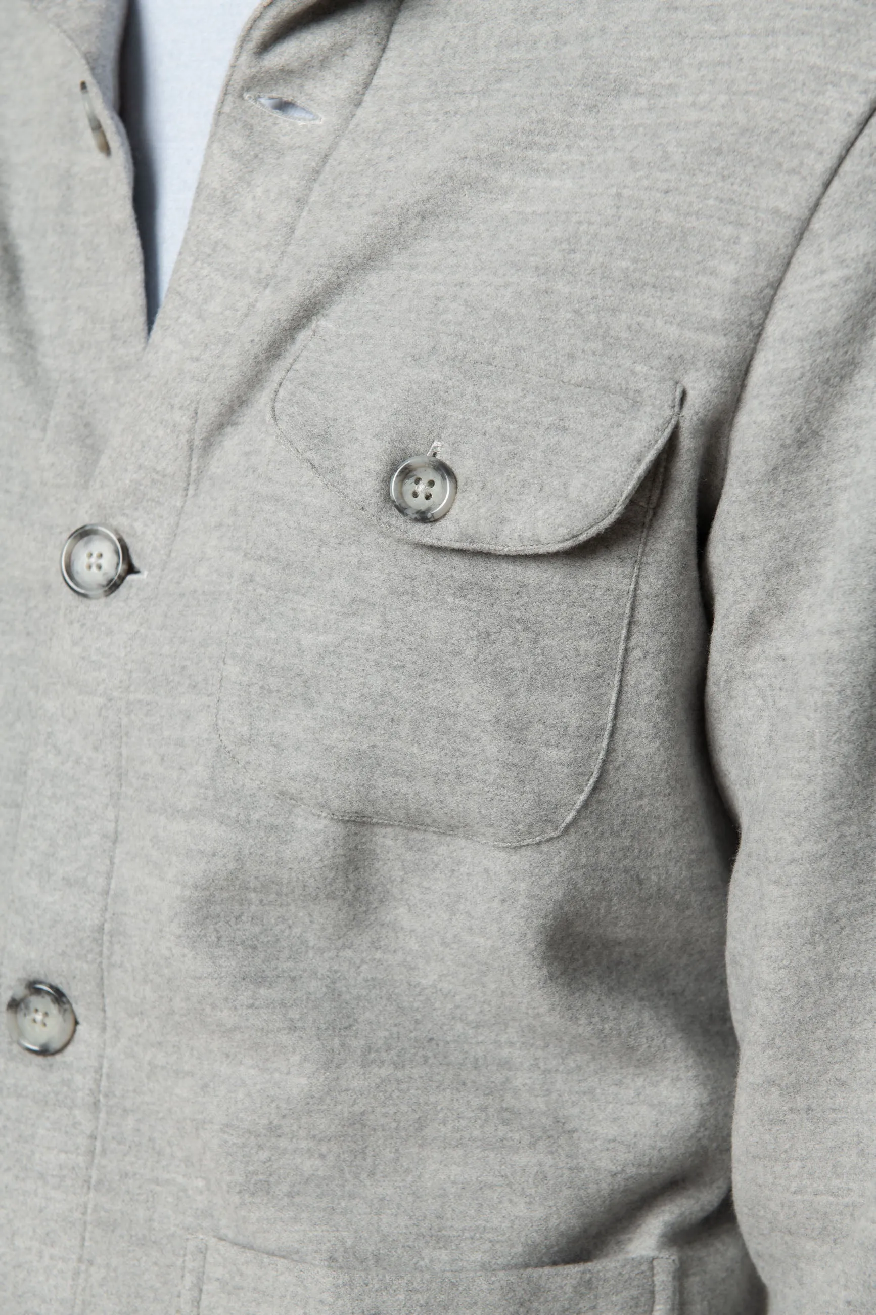 Light grey Safari Jacket flannel Super 180'S – Made in Italy