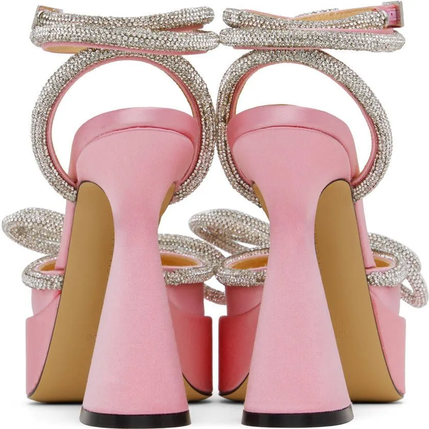 MACH & MACH Pink Double Bow Platform Heels