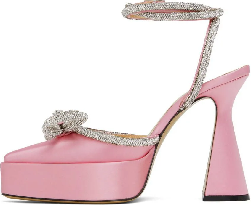 MACH & MACH Pink Double Bow Platform Heels