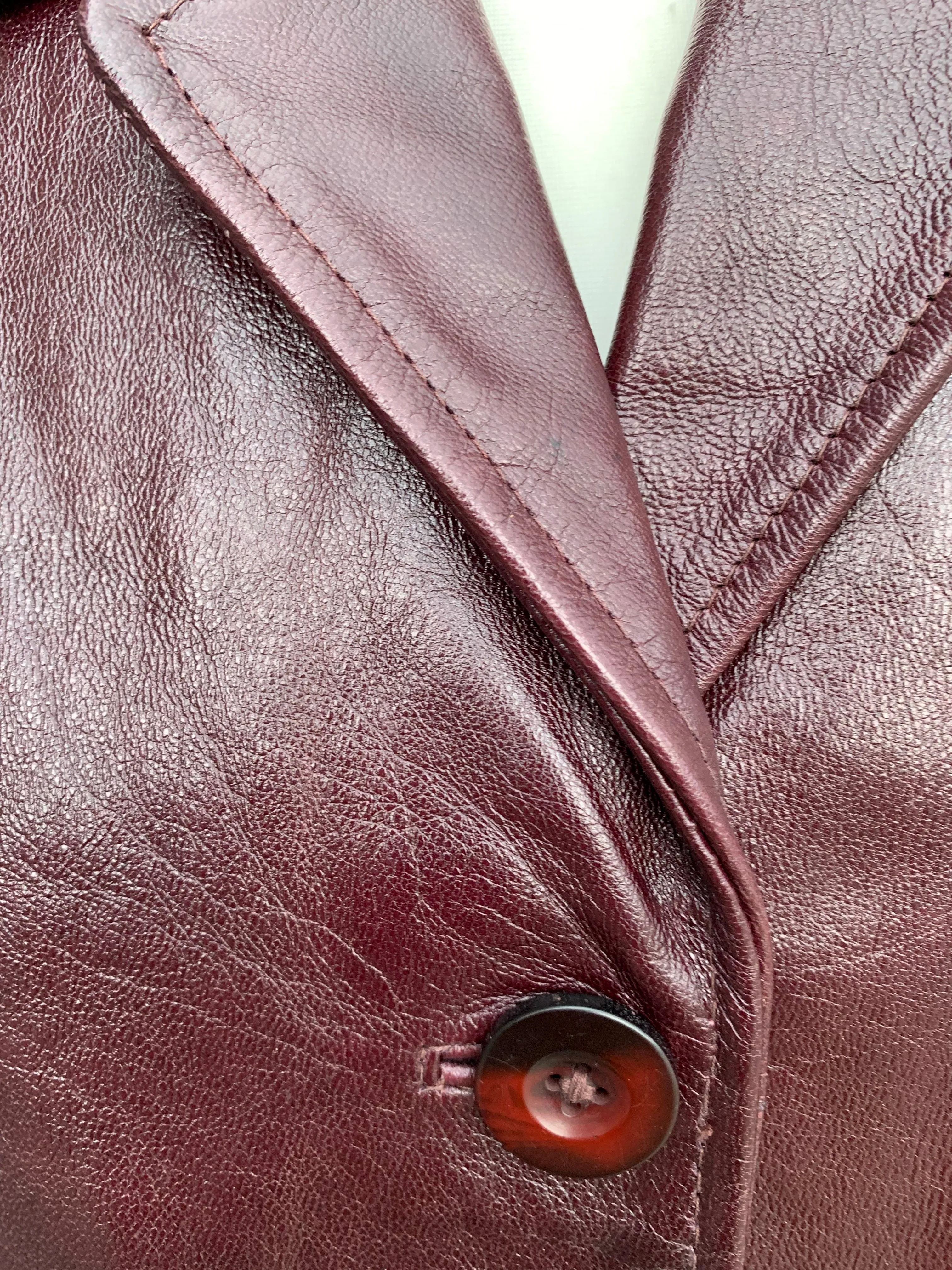 Maroon leather coat  uk 10-12