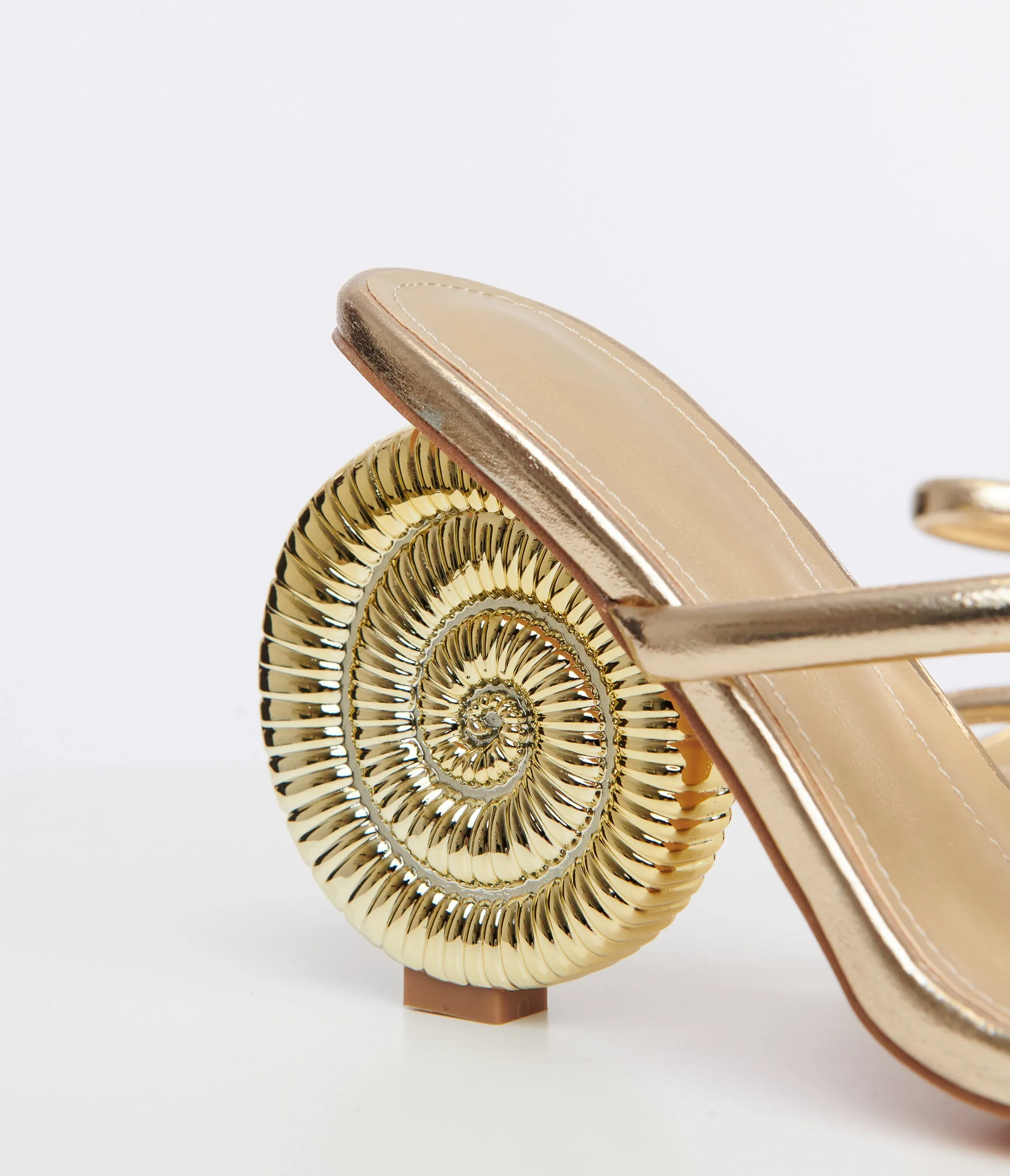 Metallic Gold Seashell Heels