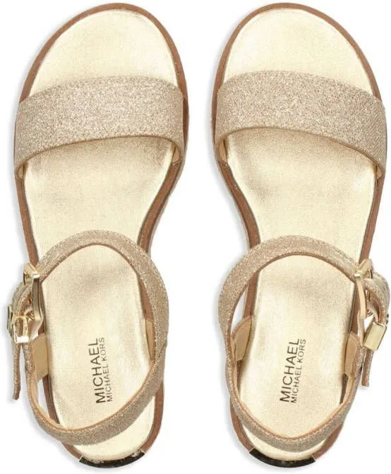 Michael Kors Richie glitter platform sandals Gold