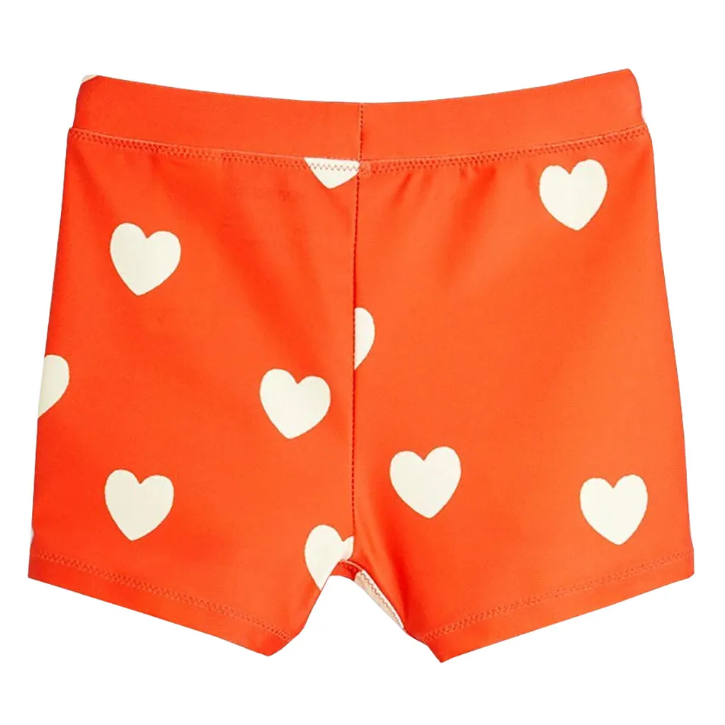 Mini Rodini Child Hearts Swim Shorts Red