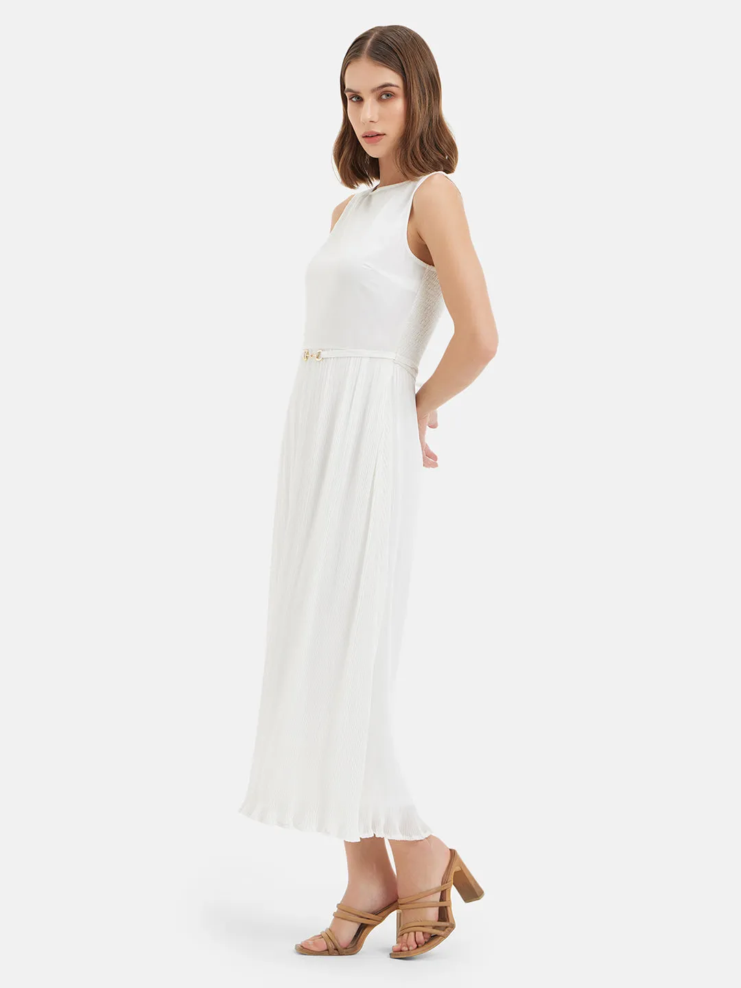 Nadia Pleated Midi Dress