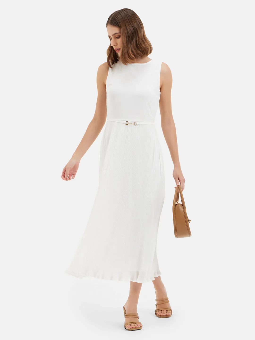 Nadia Pleated Midi Dress