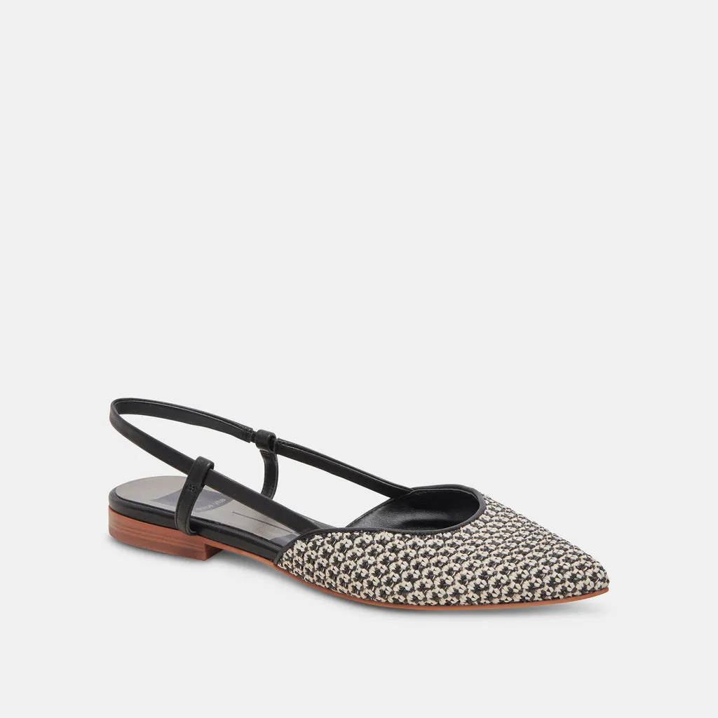 NARAH FLATS BLACK NATURAL RAFFIA– Dolce Vita 6951820197954