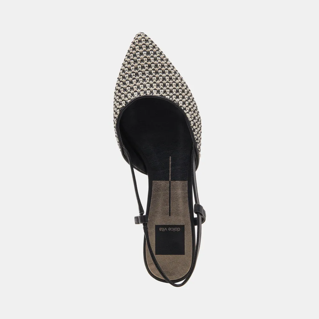 NARAH FLATS BLACK NATURAL RAFFIA– Dolce Vita 6951820197954