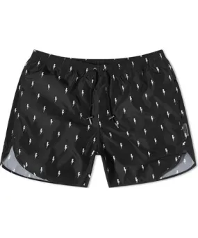 NEIL BARRETT Men's All Over Micro Bolt Swim Shorts