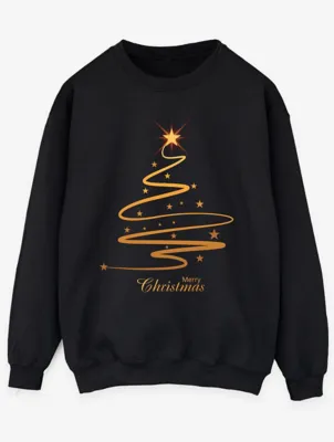 NW2 Christmas Golden Tree Mens Black Sweatshirt | Sweatshirts & Hoodies | George at ASDA