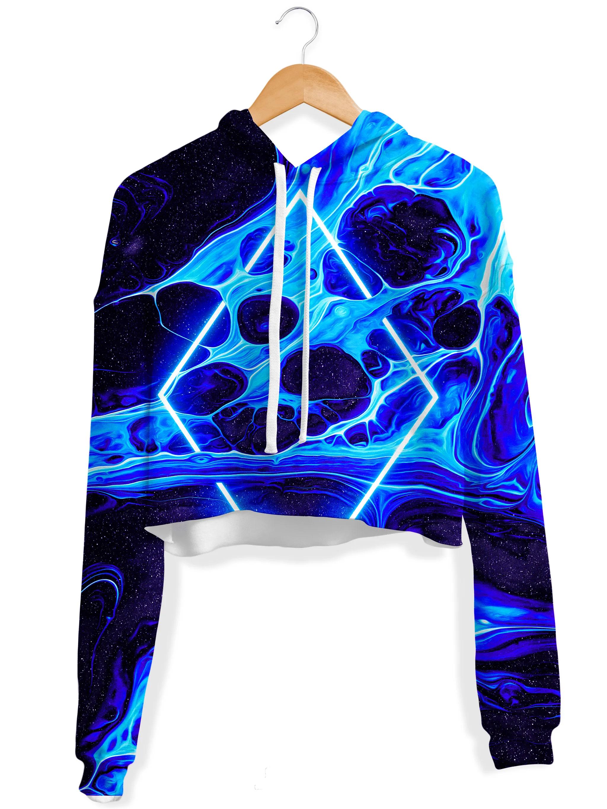 Portal Home Blue Fleece Crop Hoodie