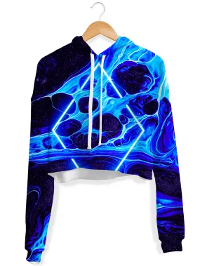 Portal Home Blue Fleece Crop Hoodie