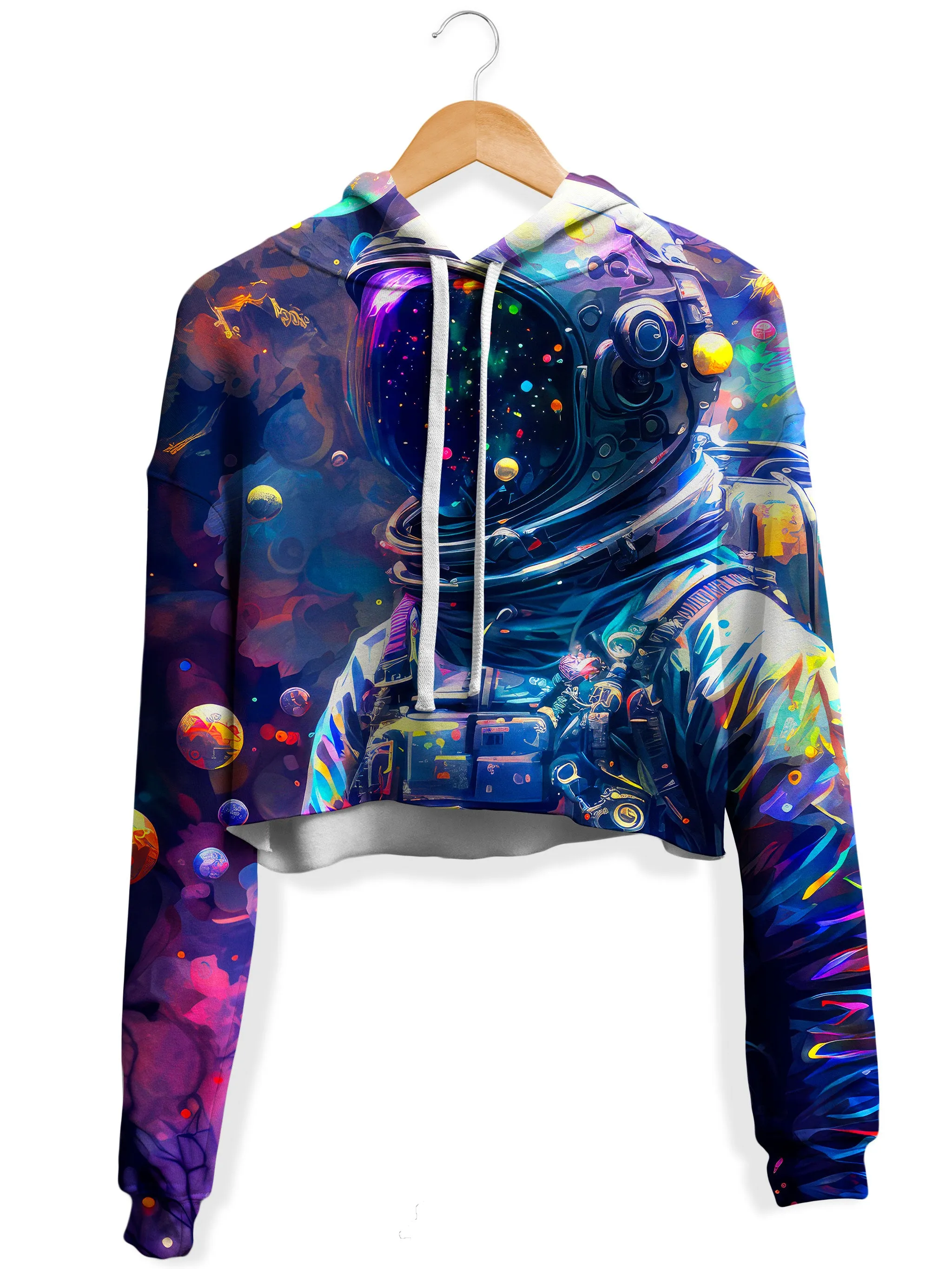 Psy Astronaut Fleece Crop Hoodie