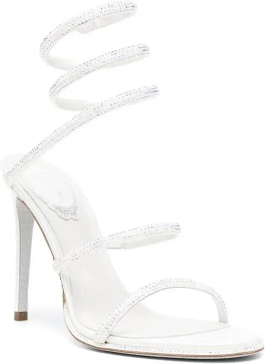 René Caovilla Cleo 110mm rhinestone-embellished sandals White