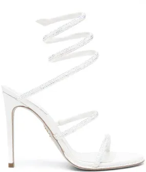 René Caovilla Cleo 110mm rhinestone-embellished sandals White