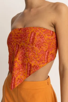 Rhythm Aida Paisley Scarf Top - Orange