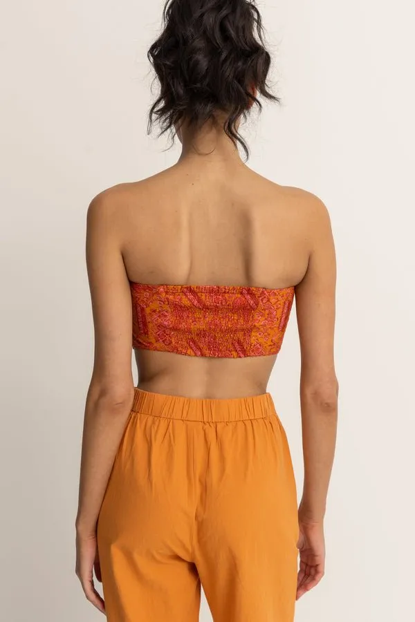 Rhythm Aida Paisley Scarf Top - Orange