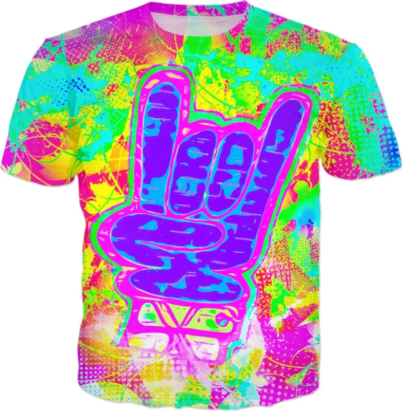 Rock On Rainbow Graffiti T-Shirt