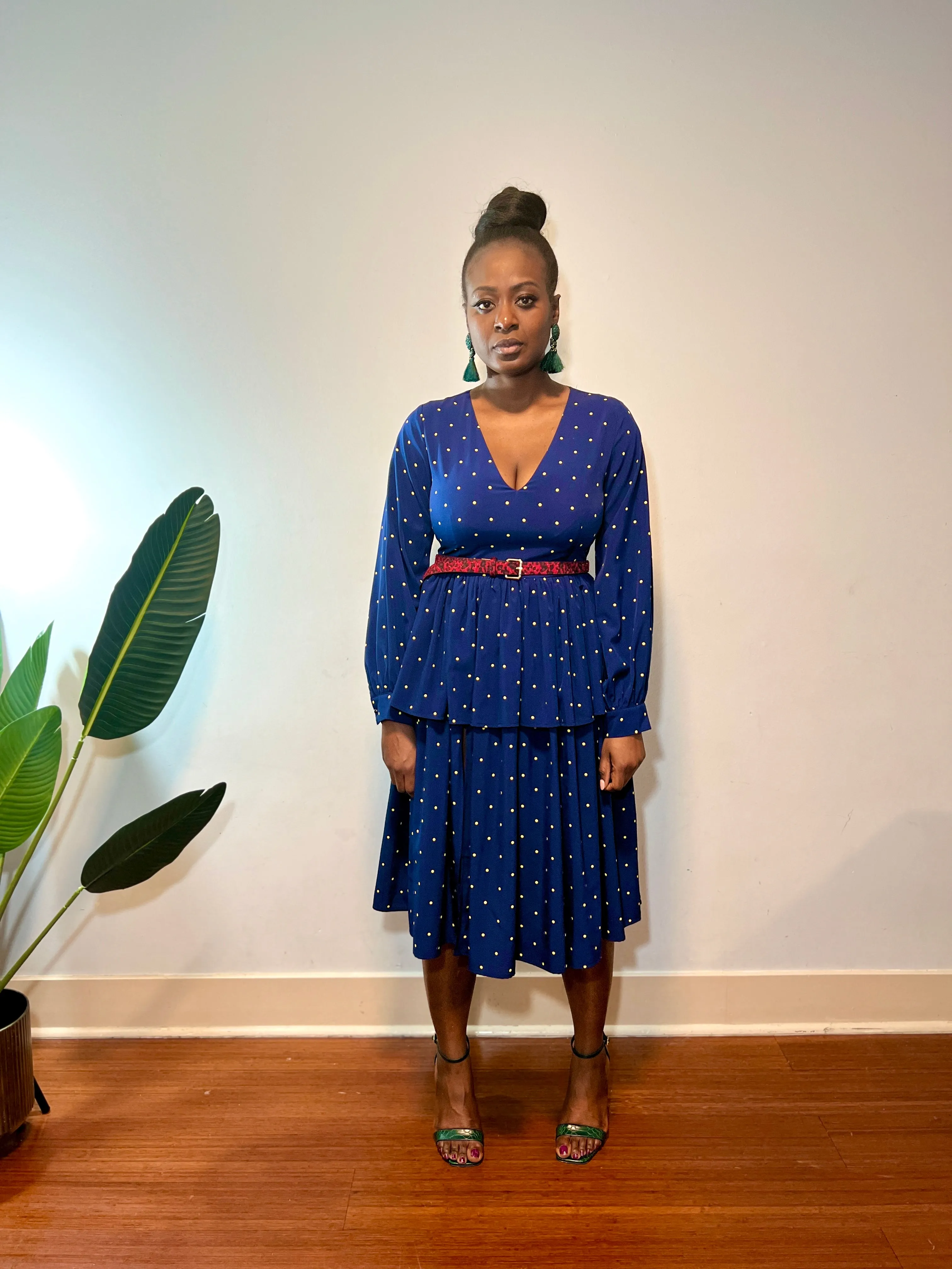 Ronike Blue Polka dot Dress