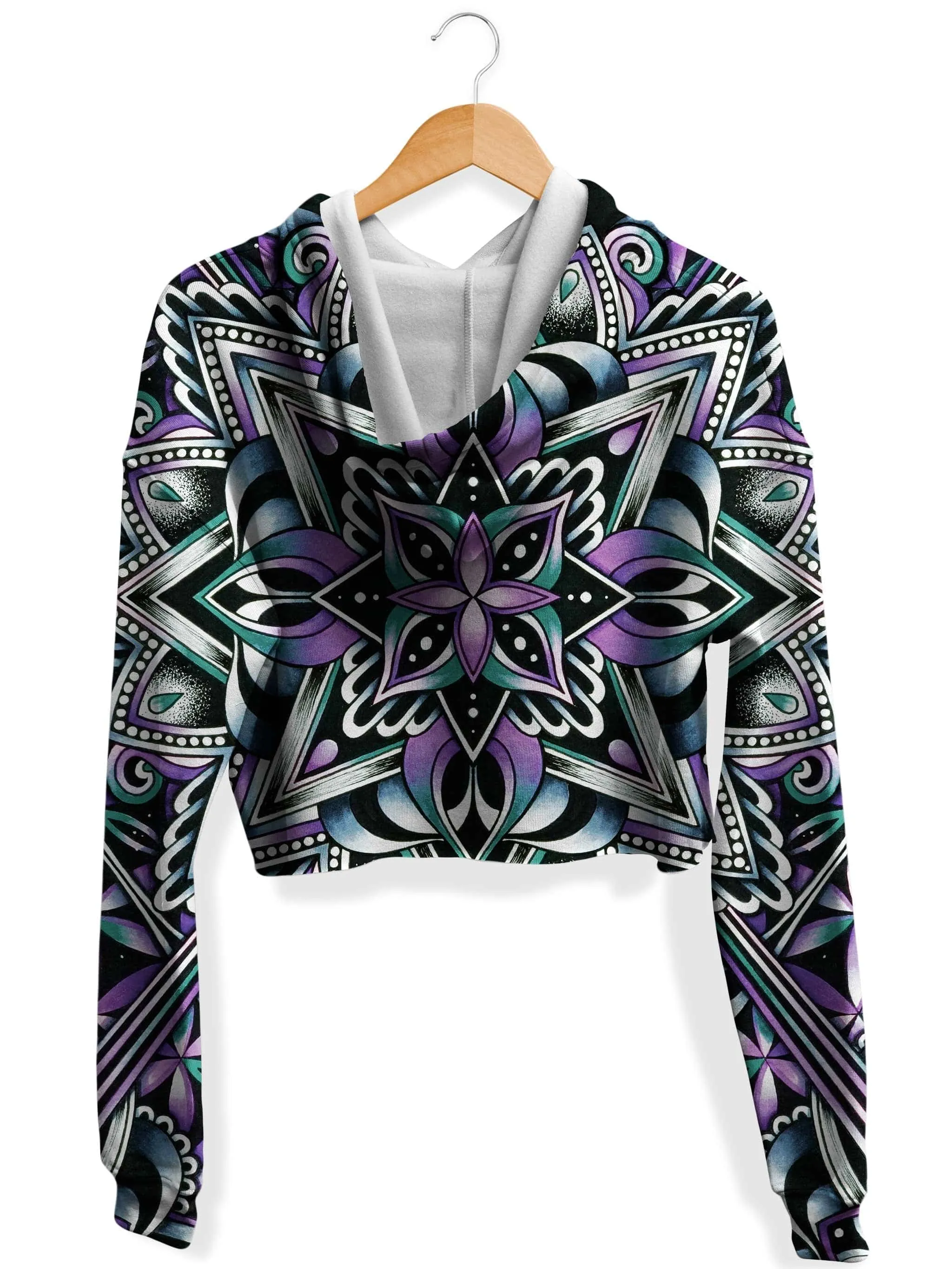 Sacred Web Fleece Crop Hoodie