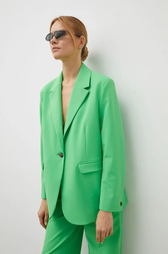 Samsoe Samsoe blazer green color smooth