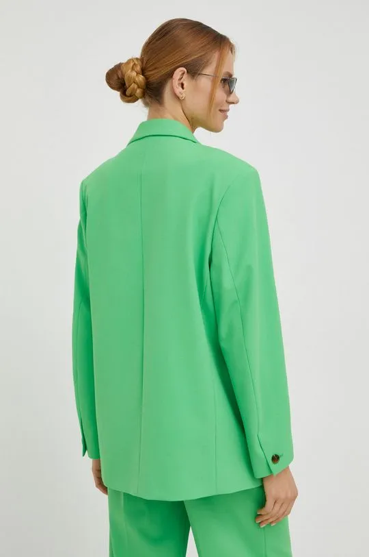 Samsoe Samsoe blazer green color smooth