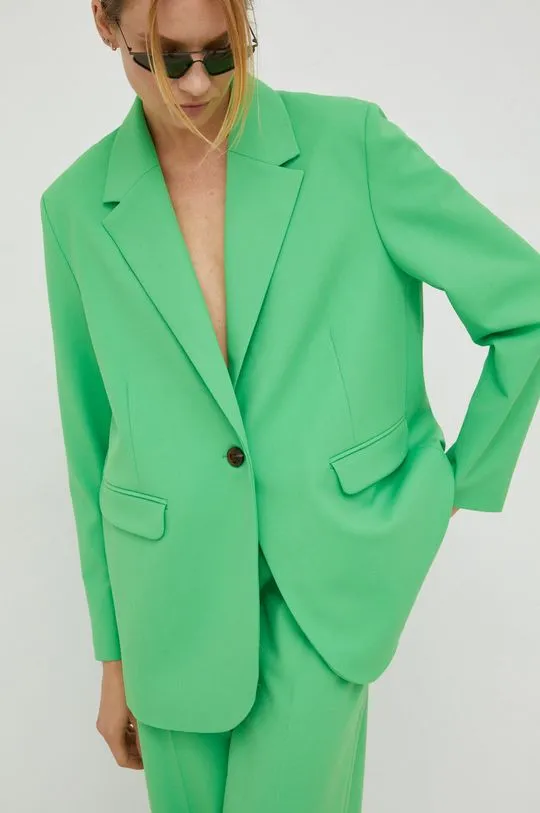 Samsoe Samsoe blazer green color smooth