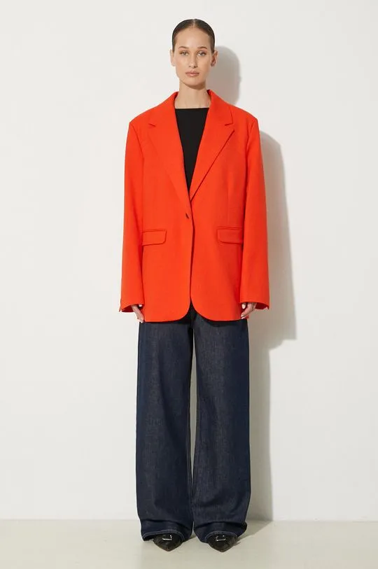 Samsoe Samsoe blazer orange color smooth