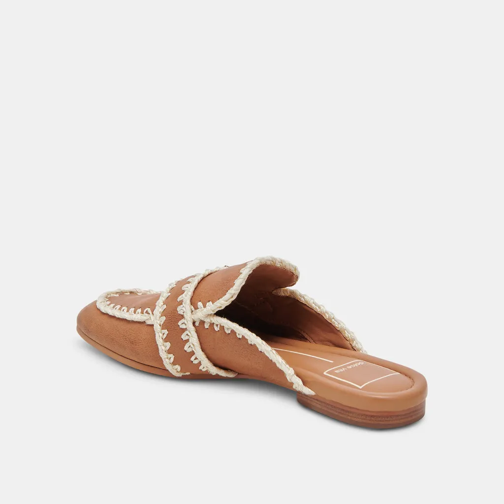 SANTEL STITCH FLATS TAN LEATHER– Dolce Vita 6971241431106