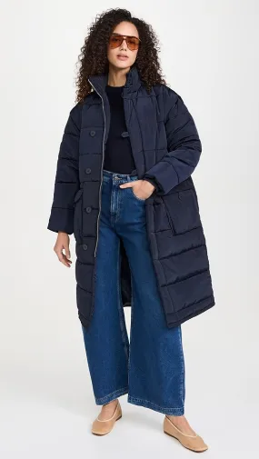 Sea   Estelle Satin Windbreaker Puffer Coat 