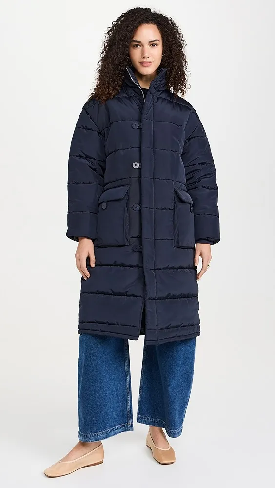 Sea   Estelle Satin Windbreaker Puffer Coat 