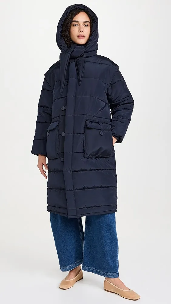 Sea   Estelle Satin Windbreaker Puffer Coat 