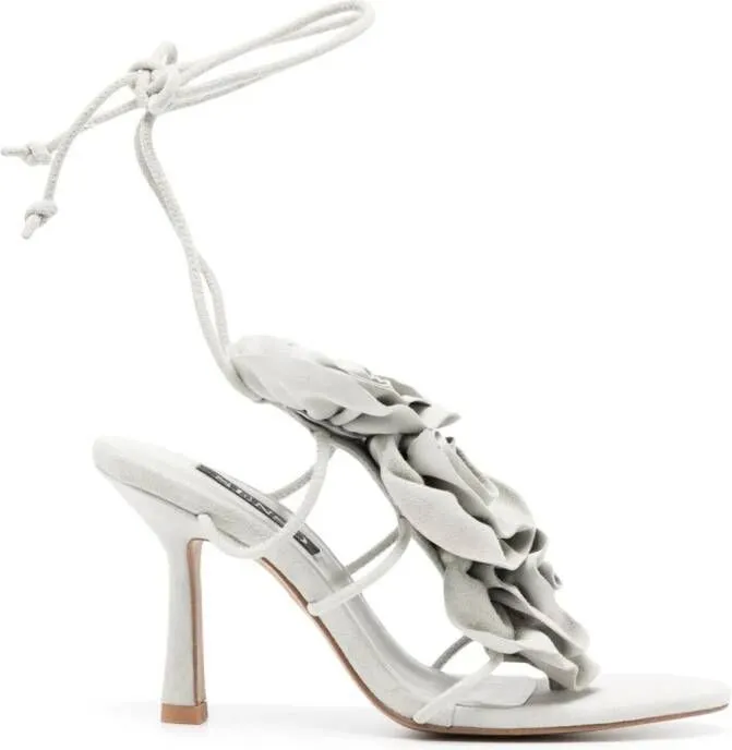 Senso Karli 90mm floral-appliqué sandals White