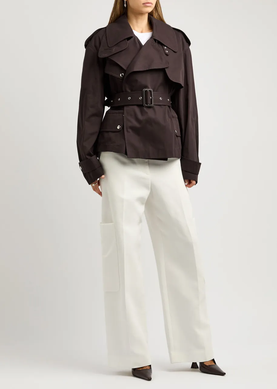 STELLA MCCARTNEY Belted cotton trench coat  
                         
                     
                