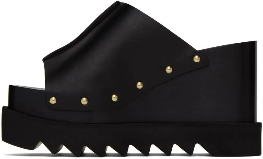 Stella McCartney Black Elyse Studded Heeled Sandals