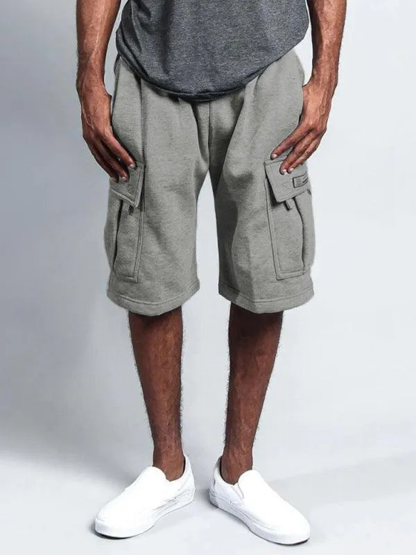 Straight-Leg Men Linen Cargo Shorts