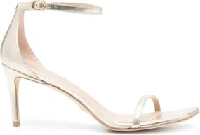 Stuart Weitzman Nudistcurve 75mm leather sandals Gold