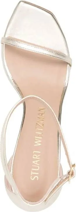 Stuart Weitzman Nudistcurve 75mm leather sandals Gold