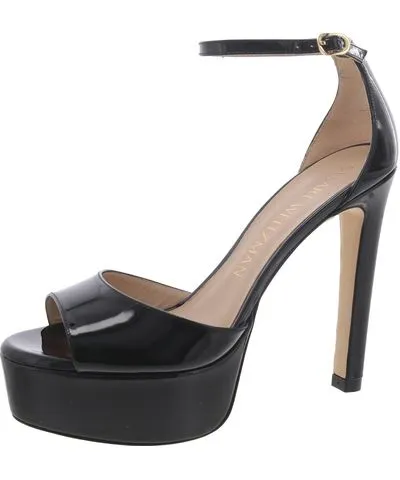 Stuart Weitzman Womens Patent Ankle Strap Heels