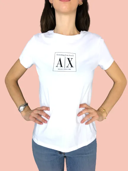 T-SHIRT DONNA BIANCA CON LOGO