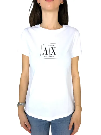 T-SHIRT DONNA BIANCA CON LOGO