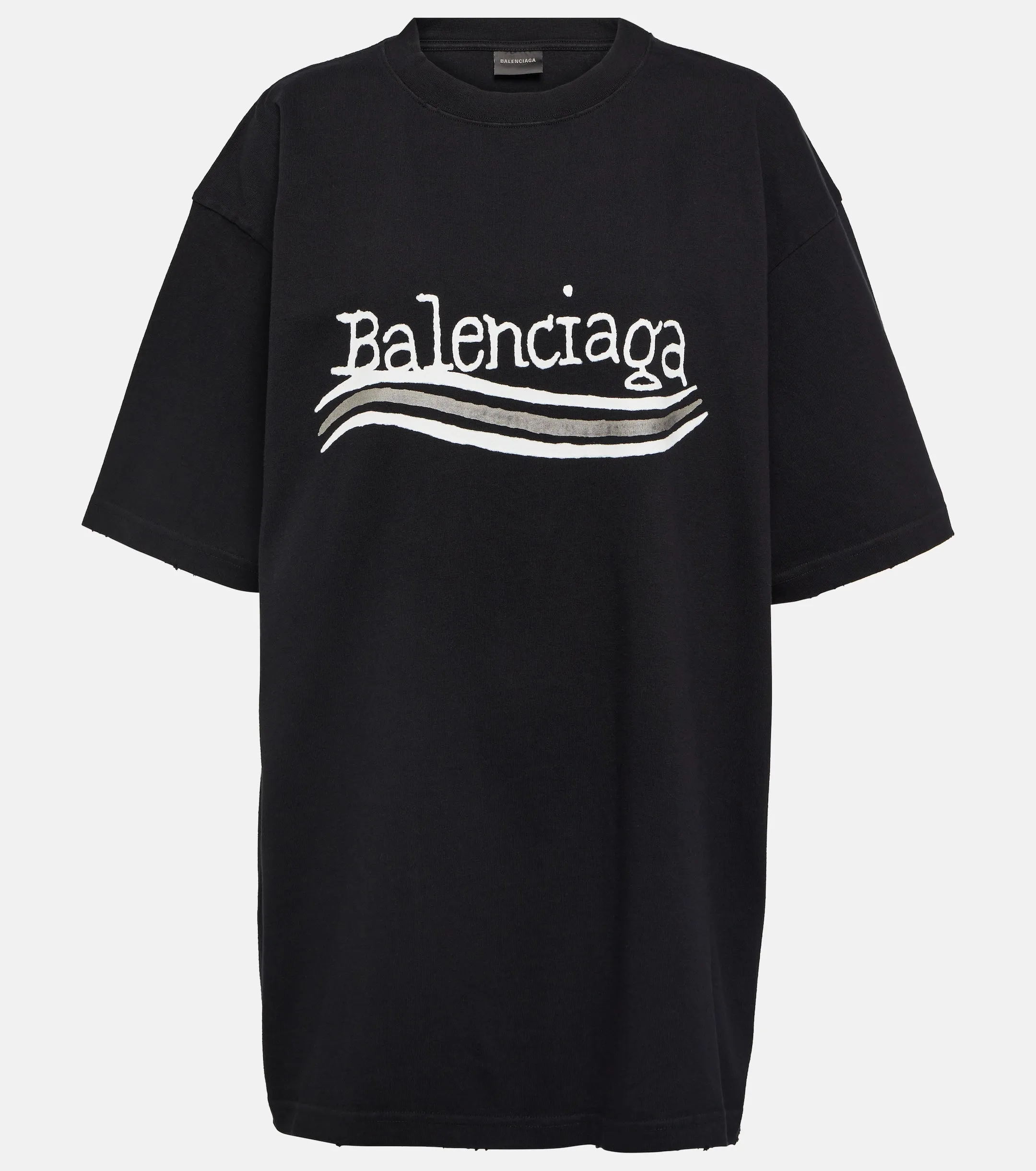 T-shirt unisex BALENCIAGA hand drawn Political Campaign large fit Nera