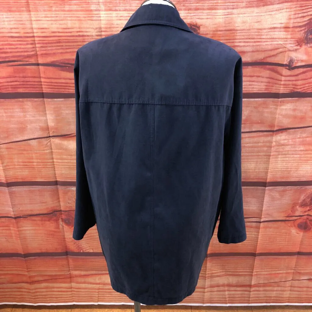 TALBOTS BLUE MICROFIBER COAT SIZE LARGE TCC