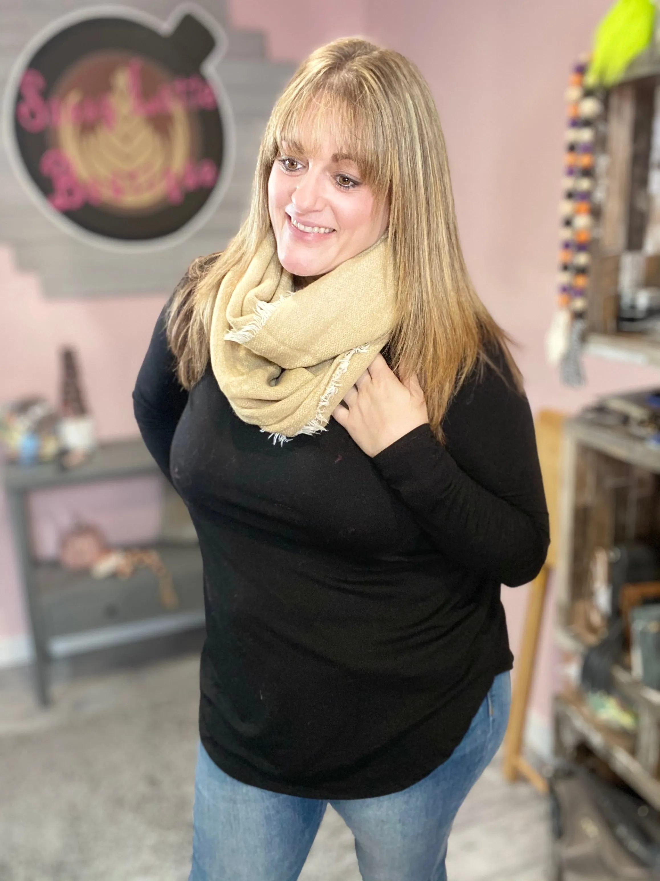 Tan Infinity Scarf