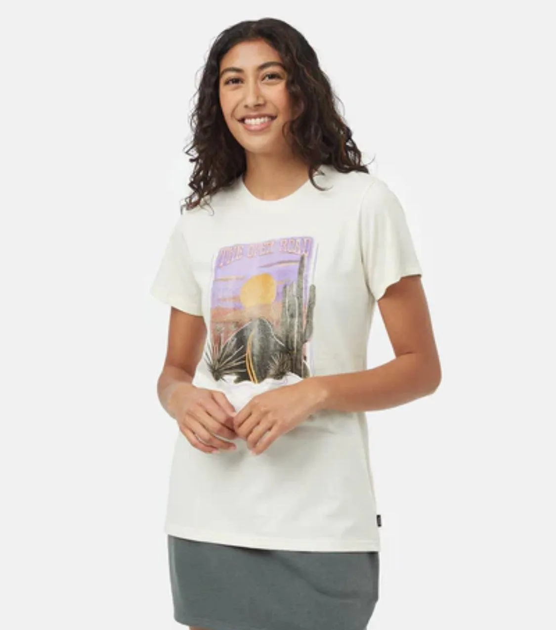 Tentree Open Road T-shirt In Undyed Lavender