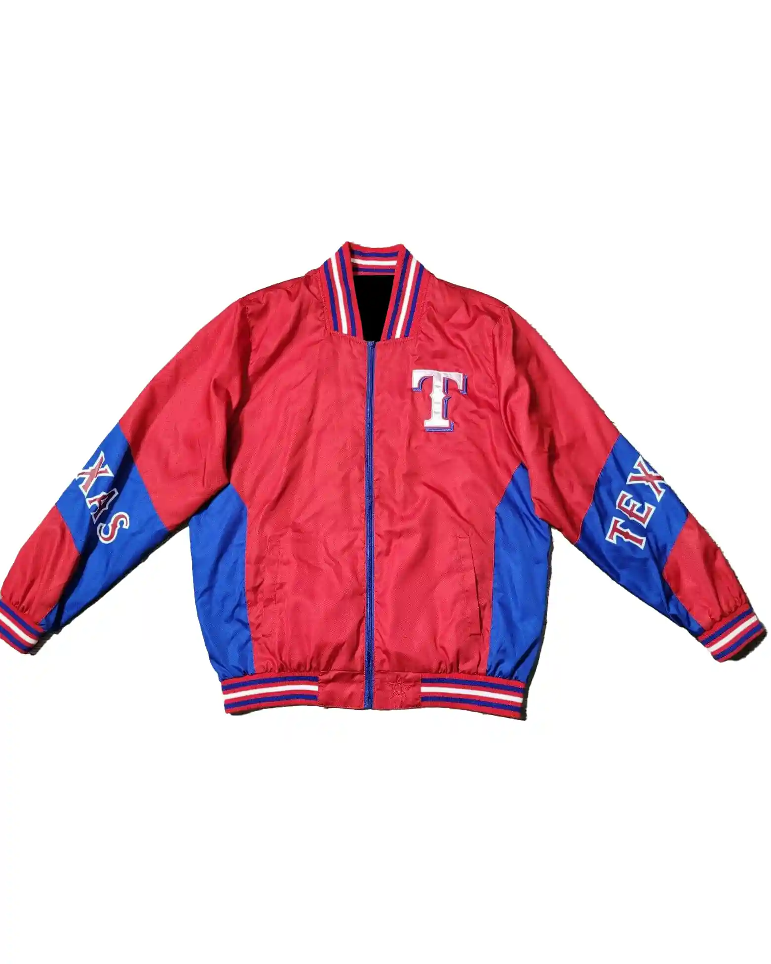 Texas Rangers Zipper Bomber Satin Jacket - William Jacket